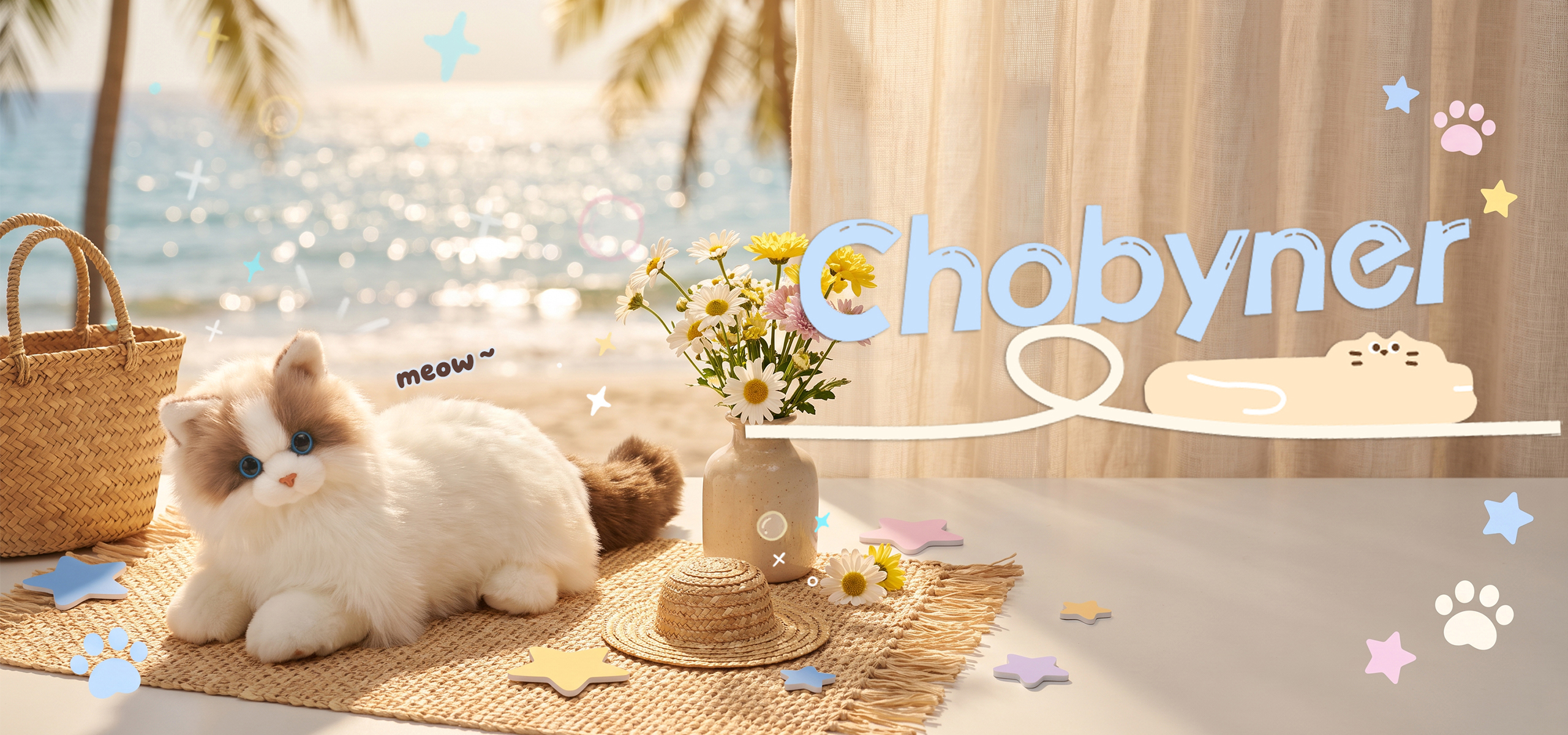 Chobyner Summer Collection - Lifelike Plush Cat